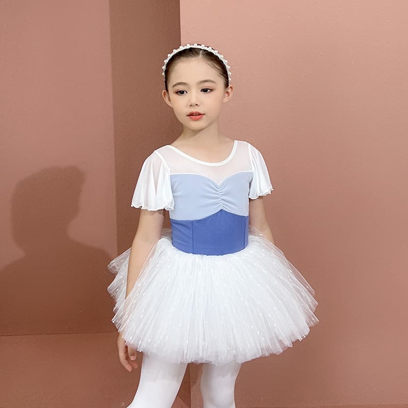 バレエレオタード 子供用チュチュスカート付きバレエレオタード